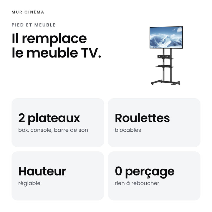 Visuel Mur Cinéma : Il remplace le meuble TV