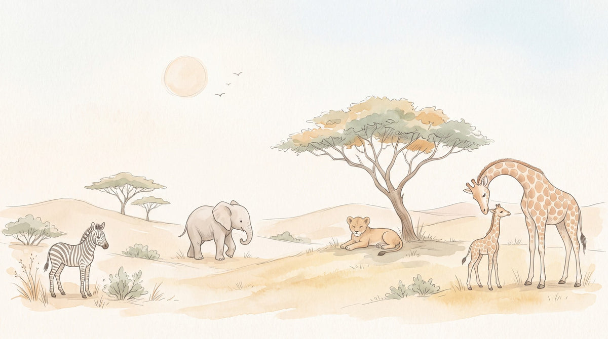 Dessin entier du panoramique Savane douce