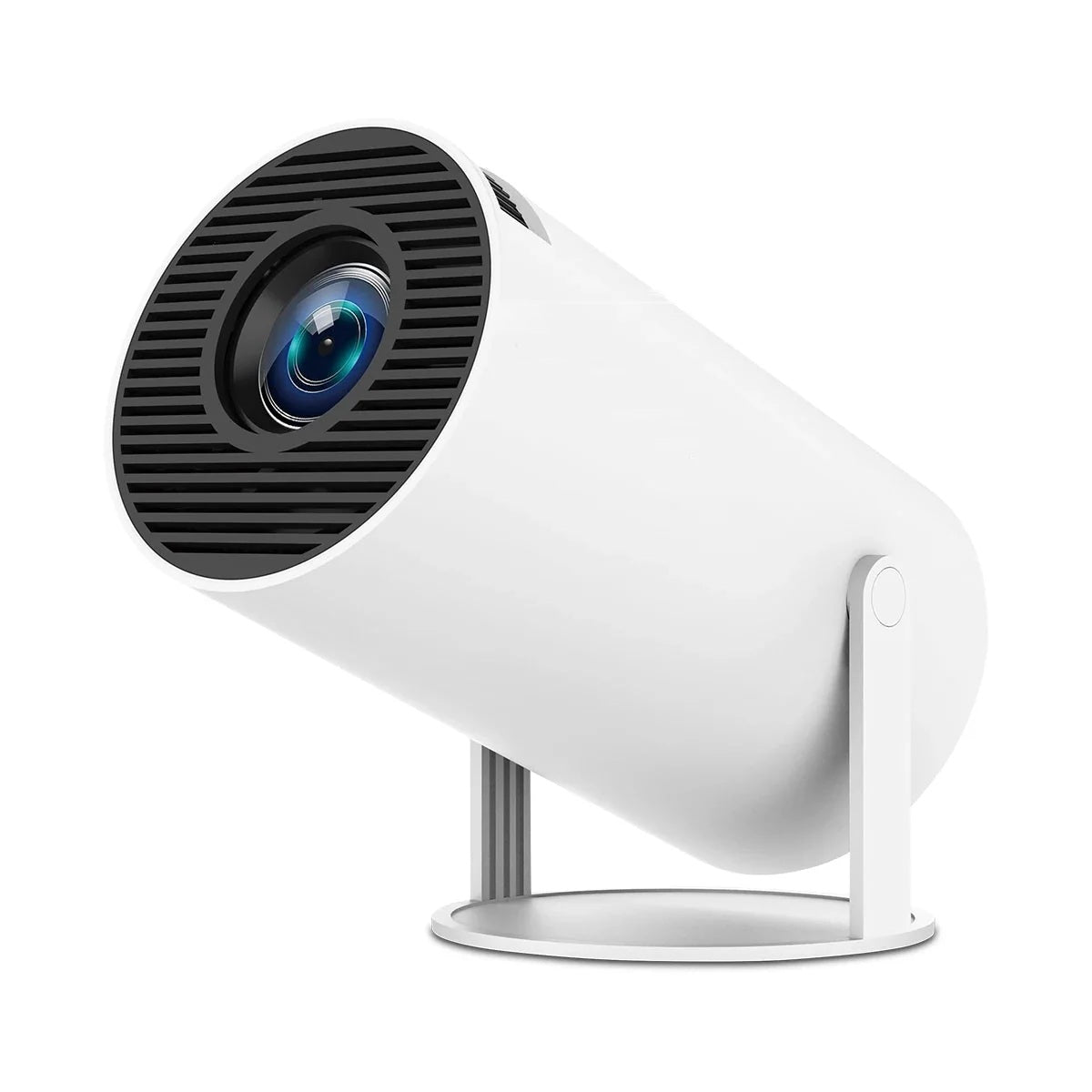 Vidéoprojecteur portable HY300 Pro blanc sur son socle rotatif Image