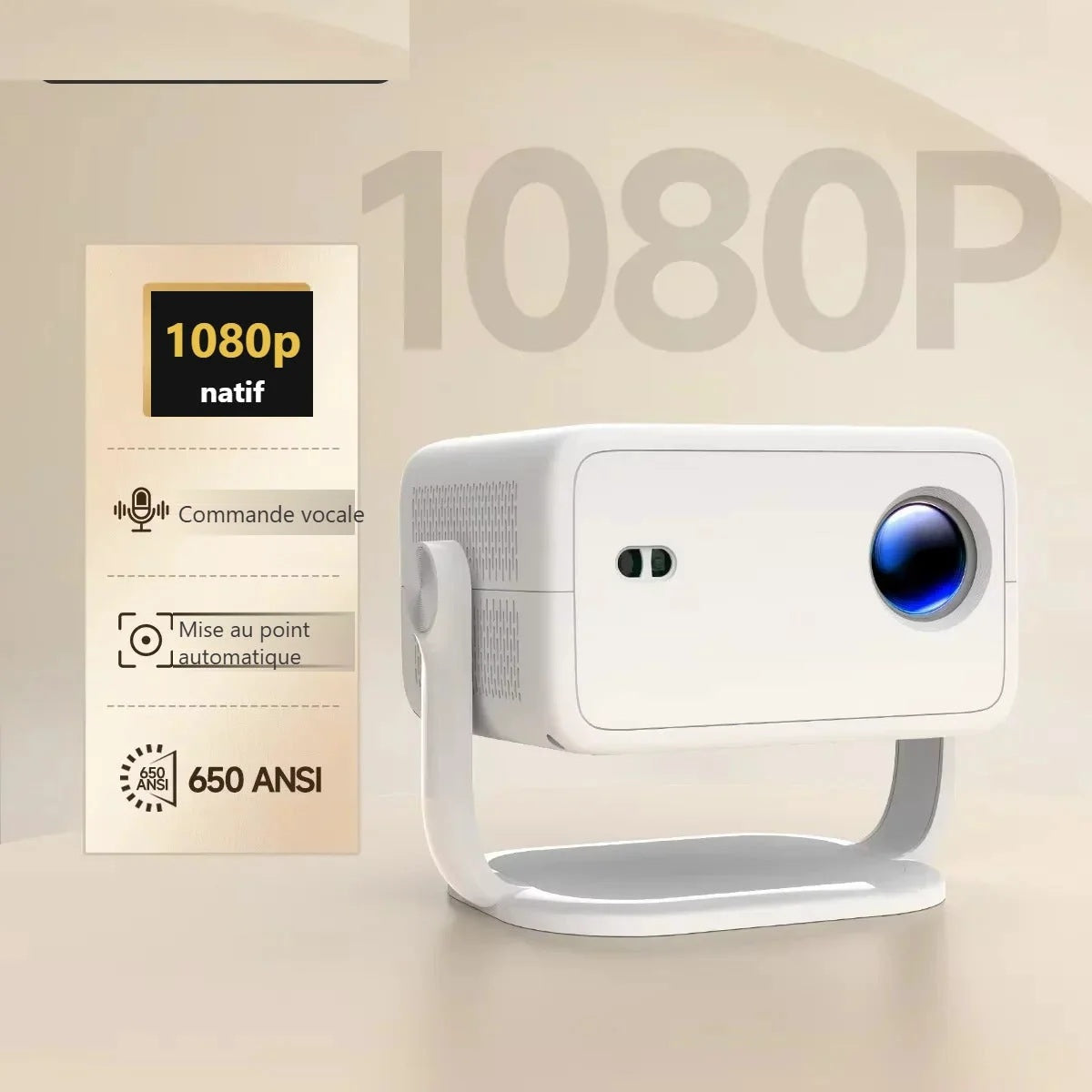 Caractéristiques du L018 : 1080p natif, commande vocale, mise au point automatique, 650 ANSI