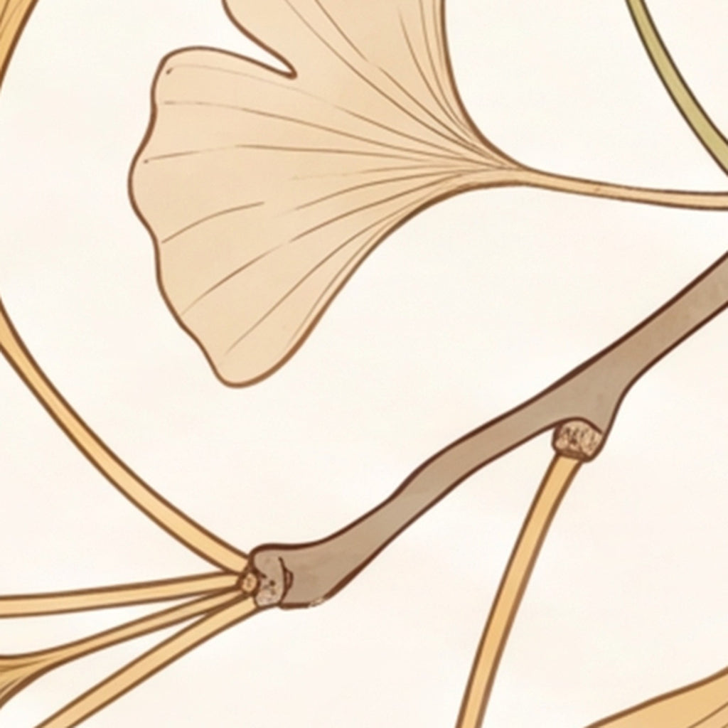 Détail du papier peint Ginkgo, 40 cm de large