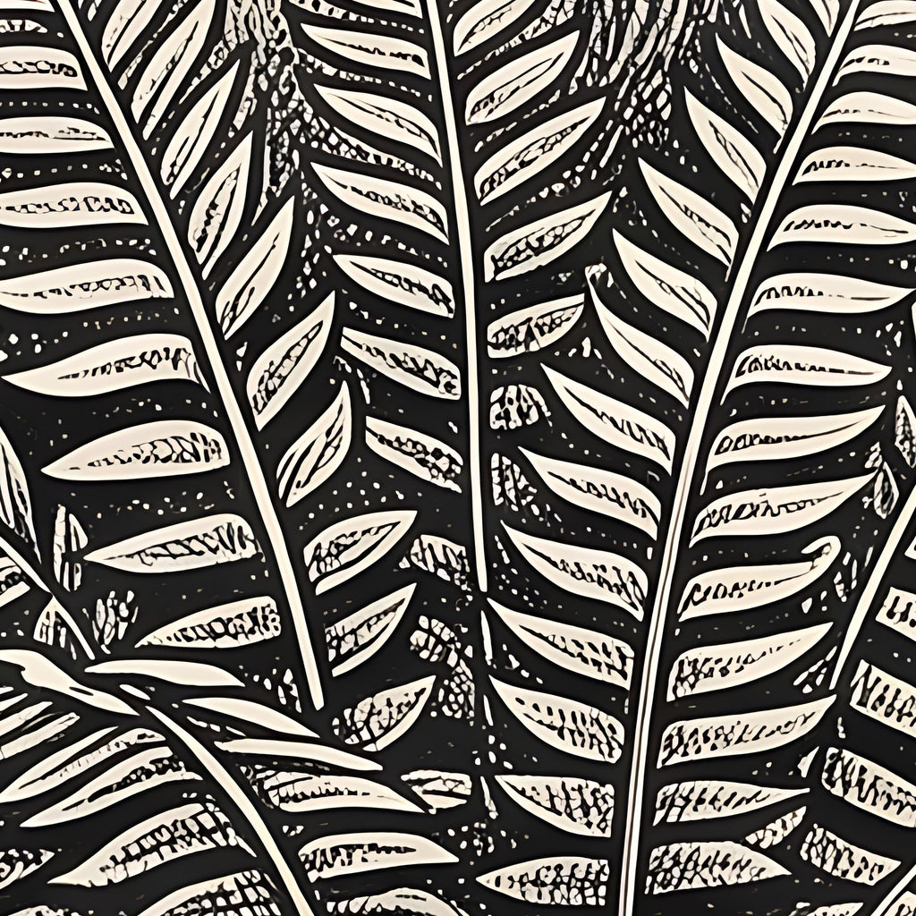 Détail du papier peint Jungle à l'encre, 40 cm de large