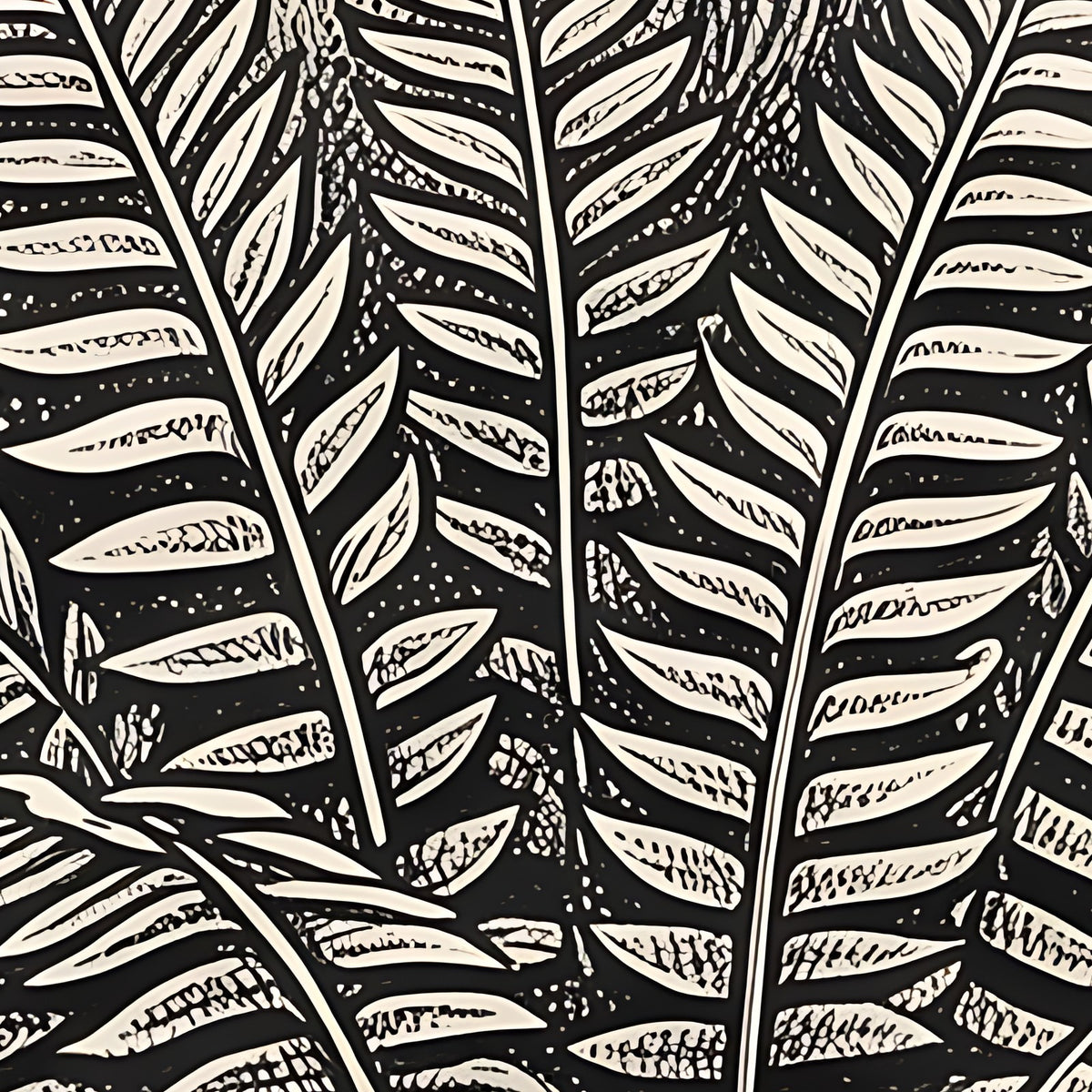 Détail du papier peint Jungle à l'encre, 40 cm de large