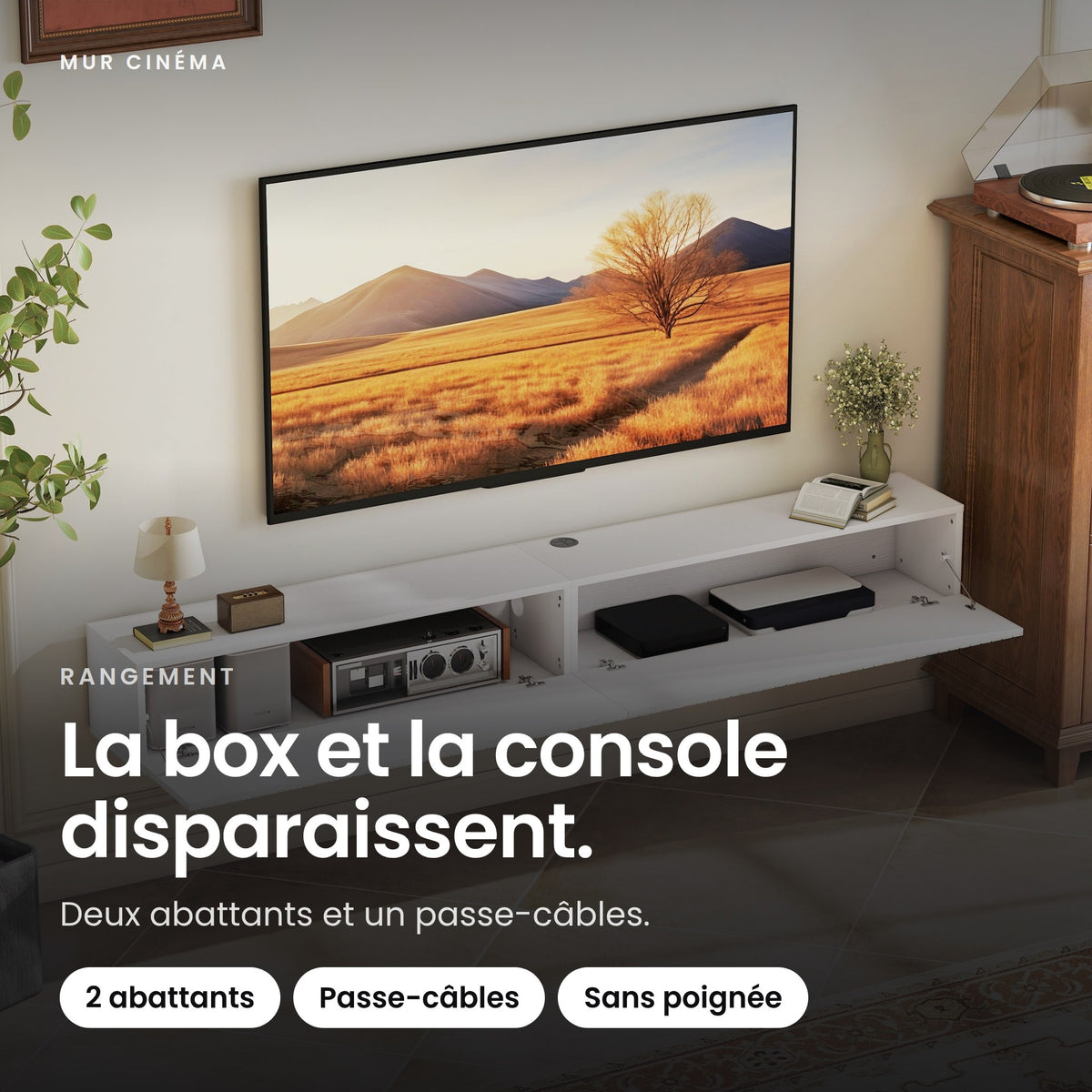 Visuel Mur Cinéma : La box et la console disparaissent