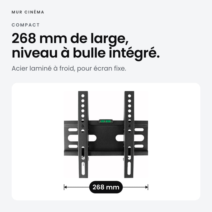 Visuel Mur Cinéma : 268 mm de large, niveau à bulle intégré