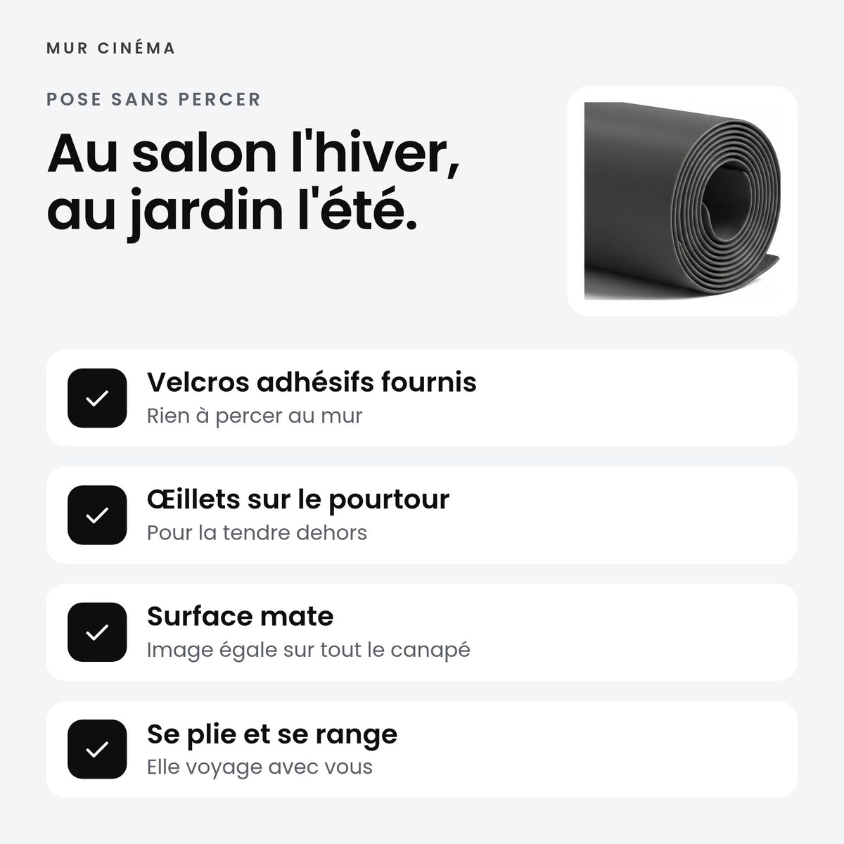 Visuel Mur Cinéma : Au salon l'hiver, au jardin l'été