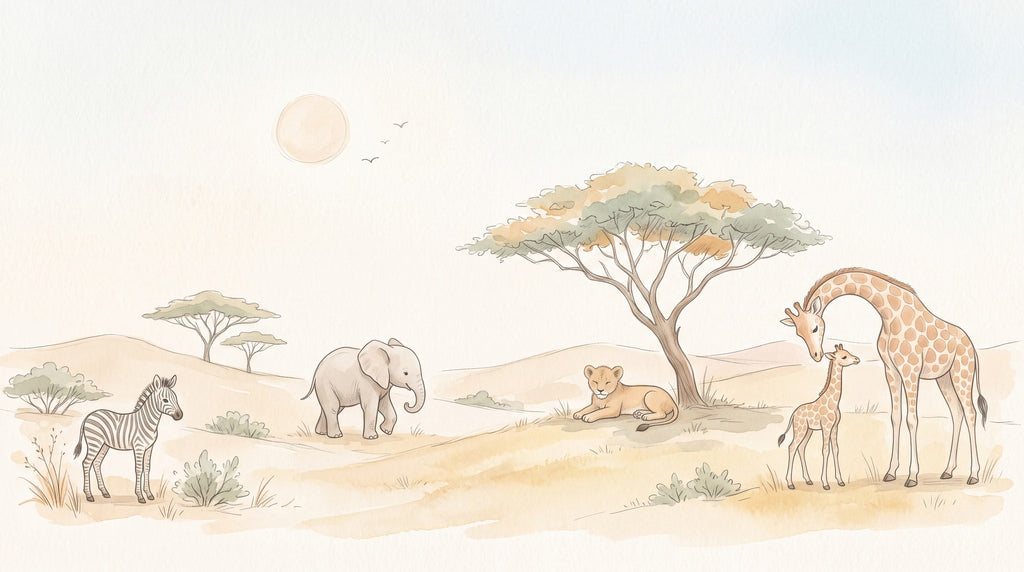 Dessin entier du panoramique Savane douce