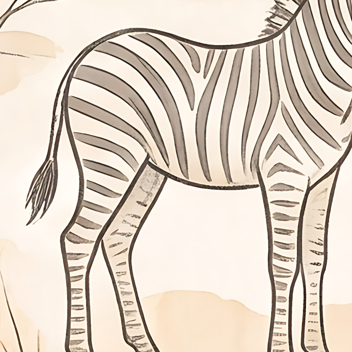 Détail du papier peint Savane douce, 40 cm de large