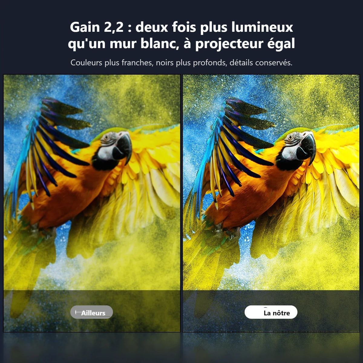 Gain 2,2 : comparaison de luminosité avec une surface ordinaire