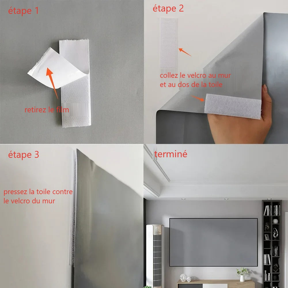 Les trois étapes de pose au velcro