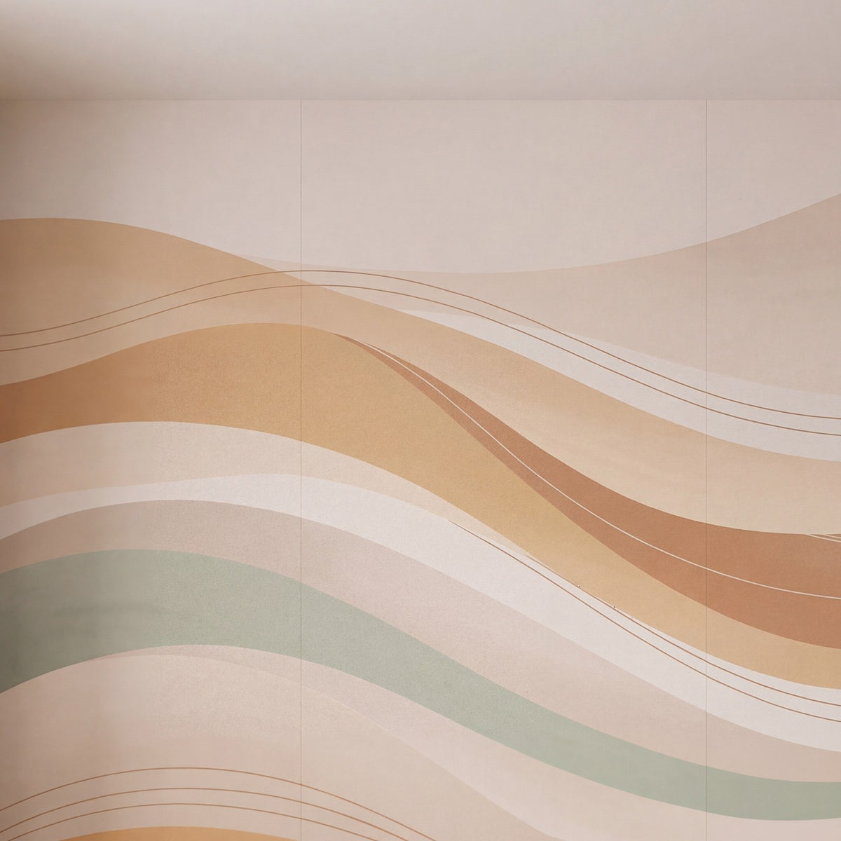 Papier peint Vagues de sable posé, vu de plus près